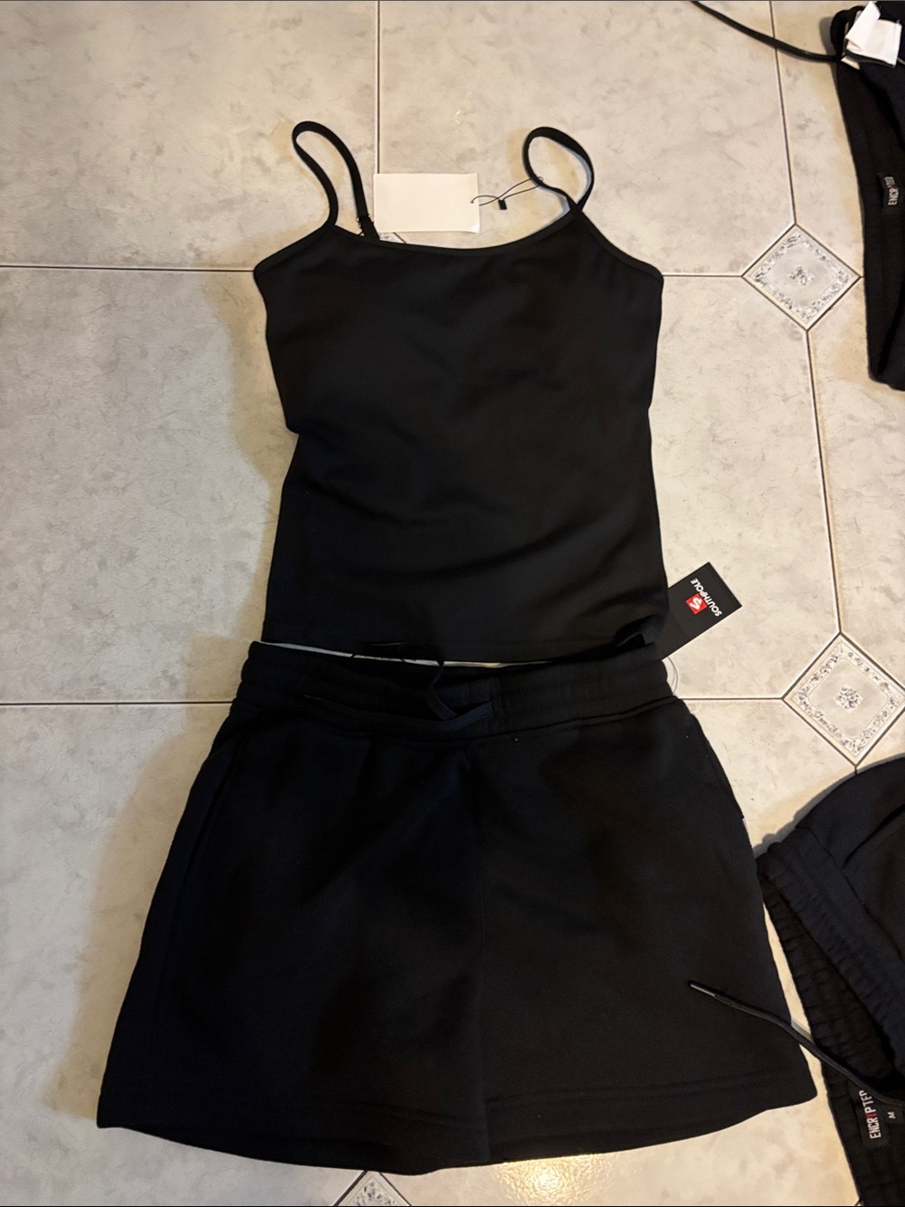 Black S pole Shorts - Women's Spaghetti Straps with Pads